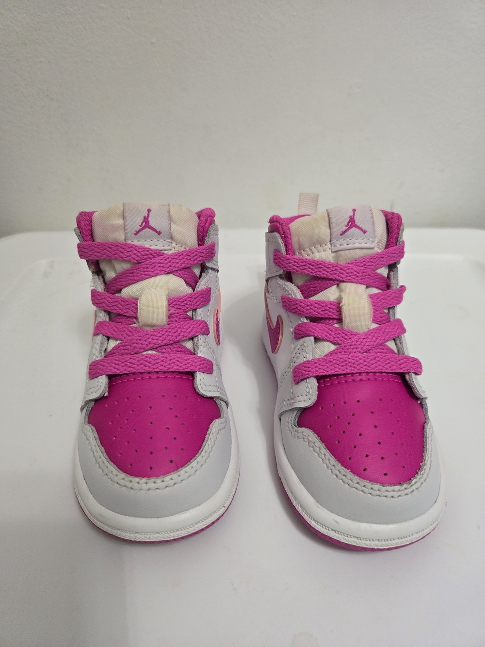 Kids' Pink and White High-Top Sneakers Size 5C
